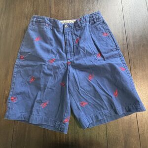 Caribbean Joe Lobster Shorts Mens 34 Blue All over Embroidered Beach Resort